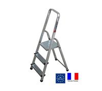 - Escabeau ménager de sécurité Aluminium 3 marches Hauteur 2,55 m - ALUMIXTE