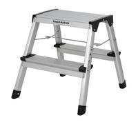 Escabeau Pliable Double Face 20 x 33,5 cm, Plateforme en Aluminium, capacité de 150 kg, Multi-Usage, Bricolage, Utilisation intérieure ou extérieure (2 marches)