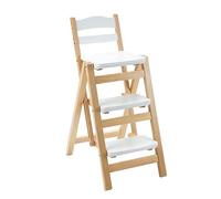 Escabeau pliable en bois, chaise de comptoir, chaise de bar, tabouret 2 en 1, léger, portable, multifonctionnel, escabeau à 3 marches, escabeau double usage, support d'affichage et