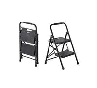 VEVOR Escabeau pliant 2 marches – Acier, charge 272 kg, large marche antidérapante, Noir