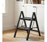 Escabeau Pliant 2 Marches, Charge Max. 150 kg, pour la Maison et le Bureau, Noir