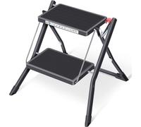 Escabeau pliant 2 marches Escabeau Tabouret marchepied jusqu'à 150 kg Noir