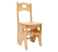 Escabeau pliant en bois - escabeau à 4 marches - bois de pin, système de verrouillage de sécurité, capacité de charge de 100 kg, design moderne, stable - bois naturel