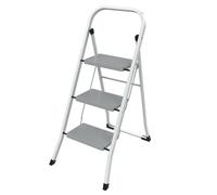 WERKA PRO Marchepied Pliable 3 Marches - Métal Peint - Garde-Corps Sécurisé - Hauteur 105 cm - Compact et Robuste - Charge Maximale 150 kg - Stabilité Excellente