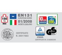 Escabeau professionnel 5 grandes marches de 120mm - hauteur de travail 2,95m FACAL - GM/5M