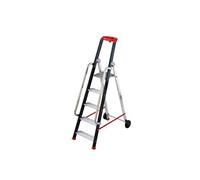 Escabeau professionnel de chantier roulant pliable en aluminium 5 marches