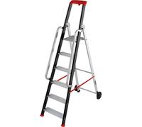 Escabeau professionnel roulant pliable - 6 marches - 3,03m
