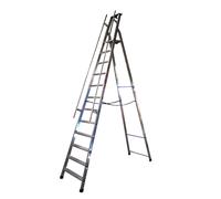 Escabeau repliable professionnel avec rampe de sécurité 150 kg - Nombre de marches au choix