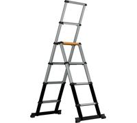 Escabeau télescopique aluminium - 2,35 m 8 marches - pliable compact