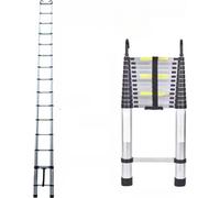Escabeau télescopique Fioren Luxe - Echelle pliante aluminium - Echelle extensible portable - Pieds antidérapants - Echelle de loft - 500 cm - Charge maxi 150 kg - EN131