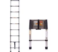 Escabeau télescopique Zyren Luxe - Echelle pliante inox - Echelle extensible portable - Echelle de loft - Charge maximale 150 kg - EN131