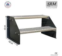 escalier 2 marches modèle 1 indépendant Anthracite Escalier acier largeur 140 cm hauteur 42 cm sans rampe