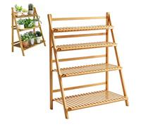 Escalier à Fleurs,Support Pliable Pour Pot Fleurs,éTagèRe Plantes Bambou | PréSentoir Pots,éChelle Jardin IntéRieure ExtéRieure,Support Bois Naturel,Pour Balcon,Terrasse,Porche,Rangement
