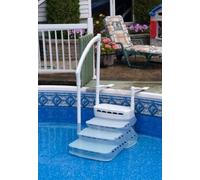 Escalier AQUARIUS pour piscines hors sol en bois ou large margelle