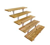 Escalier bois avec Limons métal en kit, 2 à 5 Marche, Marche en Bois Autoclave (5 Marches, 60 cm)