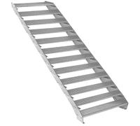Escalier Caillebotis à 12 marches 900mm x 240 mm - Acier Galvanisé DIN 24537 - Hauteur totale 2400mm - Maille 20x25 mm - Résistant à la Corrosion EN ISO 1461 - Construction Bâtiment Sortie de Secours