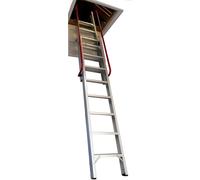Escalier coulissant BPS® Grand pour grenier | Aluminium robuste | Double main courante | Capacité de charge élevée : 200 kg | Assistance par ressort | Hauteur de pièce : 2,31 m – 3,25 m