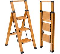 Escalier d'accès pliable avec rampe - Tabouret pliable - Pour travailler en toute sécurité - Marches antidérapantes - 3 marches - Aluminium