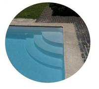 Escalier dangle avec banquett sous liner : 3 marches : 2.40 x 1.7 x 0.90 m