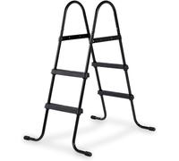Escalier de piscine avec rampe - Accès sécurisé - Baignade en toute sécurité - Marches antidérapantes - Hauteur du cadre : 60-90 cm - Noir