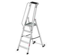 Escalier de plateforme Hailo en aluminium, modèle Master P80, 5 marches
