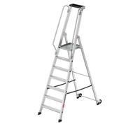 Escalier de plateforme Hailo en aluminium, modèle Master P80, 7 marches