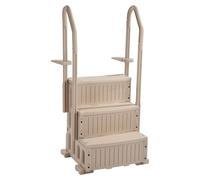 Escalier de sécurité, à 3 marches, avec double rampe et marches antidérapantes haute performance, capacité de charge maximale de 180 kg, adapté aux piscines encastrées et hors-sol de 91,4 à 121,9 cm d