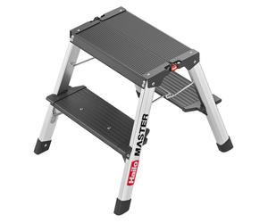 Escalier double en aluminium Hailo, modèle Master D70, avec 2 marches