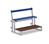Escalier en acier et bois pour tribune mobile - S35621