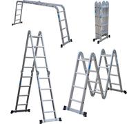 Escalier en aluminium de 4,7 mètres | Escalier pliable | Escalier articulé à 4 marches x 4 | Escalier multifonctionnel, capacité de charge jusqu'à 150 kg | Escalier polyvalent | Escalier pliable | Esc