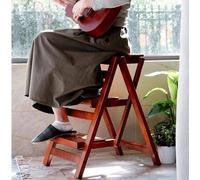Escalier en bois - Tabouret de chaise d'échelle - Travail ménager - pliable et stable - 92 cm de haut - Couleur bois