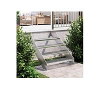 vidaXL Escalier en caillebotis Marche antidérapante avec plaque 80x24x7 cm Acier galvanisé