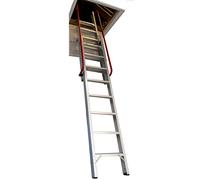 Escalier escamotable BPS® Grand pour combles | Aluminium Robuste | Double Rampe | Charge admissible élevée : 200 kg | Assistance par Ressorts | Hauteur sous Plafond : 2,31 m - 3,25 m