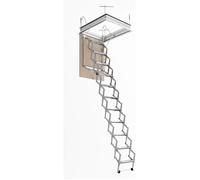 Escalier Escamotable en Ciseaux pour Comble Côté Marches 70 70x70 H=276-300 cm