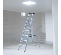 Escalier pliant Weise, hauteur 2,25 m, longueur des montants 3,13 m, 9 marches antidérapantes, échelle domestique avec plateforme sécurisée pour une meilleure stabilité, échelle à marches avec sangles