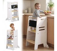 Escalier pour enfants - Stabilité - Découverte autonome - Construction robuste - Hauteur : 99 cm - Couleur : marron