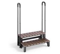 Escalier pour spas VEVOR, avec mains courantes, 2 marches, largeur de marche de 82 cm. Convient pour les piscines hors-sol et gonflables, les camping-cars, les terrasses et les ponts. Marches antidéra