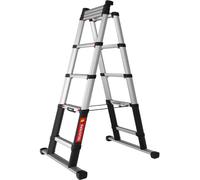 Escalier télescopique, 2,3 m, 2 en 1, 10 marches, aluminium, capacité de 150 kg