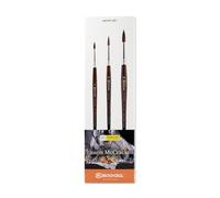 ESCODA Lot de 3 pinceaux Aquarelle - N° 4, n° 6, n° 10 - Poils synthétiques Ronds Pointus - Set de Versàtil Laurin Mccracken série Fibra Versàtil - Fabriqué à la Main à Barcelone.