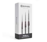 ESCODA Set 3 Pinceaux Aquarelle - Perla Set Voyage Professionnel Fibres Synthétiques Fabriqué à la Main à Barcelone