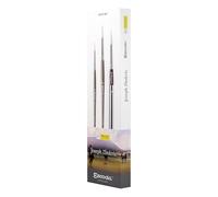ESCODA Set 3 Pinceaux Aquarelle - Rond Pointu N.8,10,12 Fibre Poil Synthétique Set 1 Joseph Zbukvic Série Perla Brosses Professionelles Fait à la Main à Barcelone.
