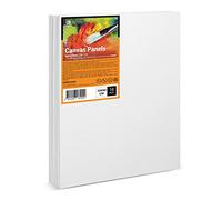 ESENG® Lot de 10 cartons entoilés grand format, 50x60 cm, 100% coton, 4 mm d'épaisseur, 280 g/m², ensemble de panneaux en toile pour peinture acrylique et huile