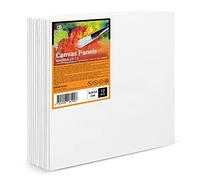 ESENG® Lot de 12 Grands Cartons Pour Peinture, 50 x 50 cm, 100% Coton, 4 mm d'Épaisseur, 280 g/m², Panneaux en Toile Pour Peintures Acryliques et à l'Huile