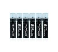 ESENG® Lot de 6 cartouches de marqueurs pour tableau blanc Magic WM-218, séchage rapide, effaçables à sec sans laisser de traces (noir)