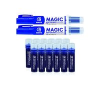 ESENG® Marqueur pour tableau blanc Magic WM-218 (12 cartouches + 2 marqueurs, bleu)