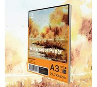 ESENG® Papier Aquarelle, A3, 20 feuilles/bloc - 300 g/m² - Blanc - Bloc de papier pour aquarelle de qualité supérieure, dessin, peinture