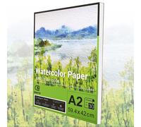 ESENG® Papier aquarelle premium DIN A2, 100% coton - 30x feuilles - 300GSM - Blanc, Bloc aquarelle, papier pour aquarelle, dessin, peinture