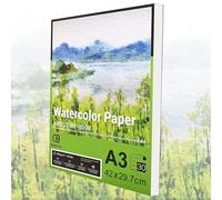 ESENG® Premium Papier Aquarelle DIN A3, 100% Coton - 30 Feuilles - 300 g/m² - Blanc, Bloc Aquarelle, Bloc à Dessiner, Papier pour Aquarelle, Dessin, Peinture