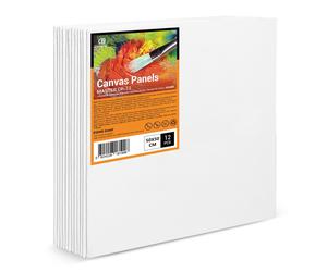 ESENG® Set de toiles Grand, 12 pièces, 50x50 cm, 100% coton, 4mm d'épaisseur, 280g/m², Canvas Panel Set, carton à peindre pour peinture acrylique, peinture à l'huile