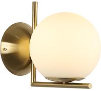 "ESFERA" Applique avec boule en verre opale E27 G45 - diffuseur en verre soufflé et structure en acier doré